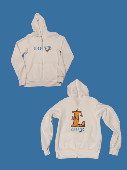 Love Unisex fleece Zip Hoodie (multiple color options)